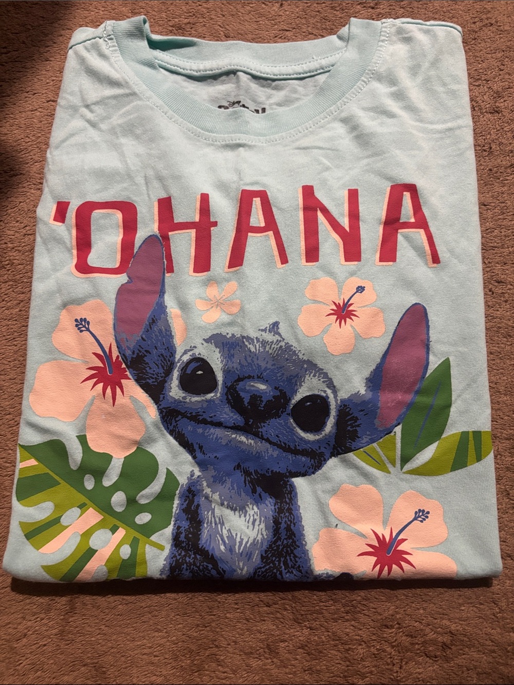 Kids Light Blue Stitch 'Ohana Graphic Tee